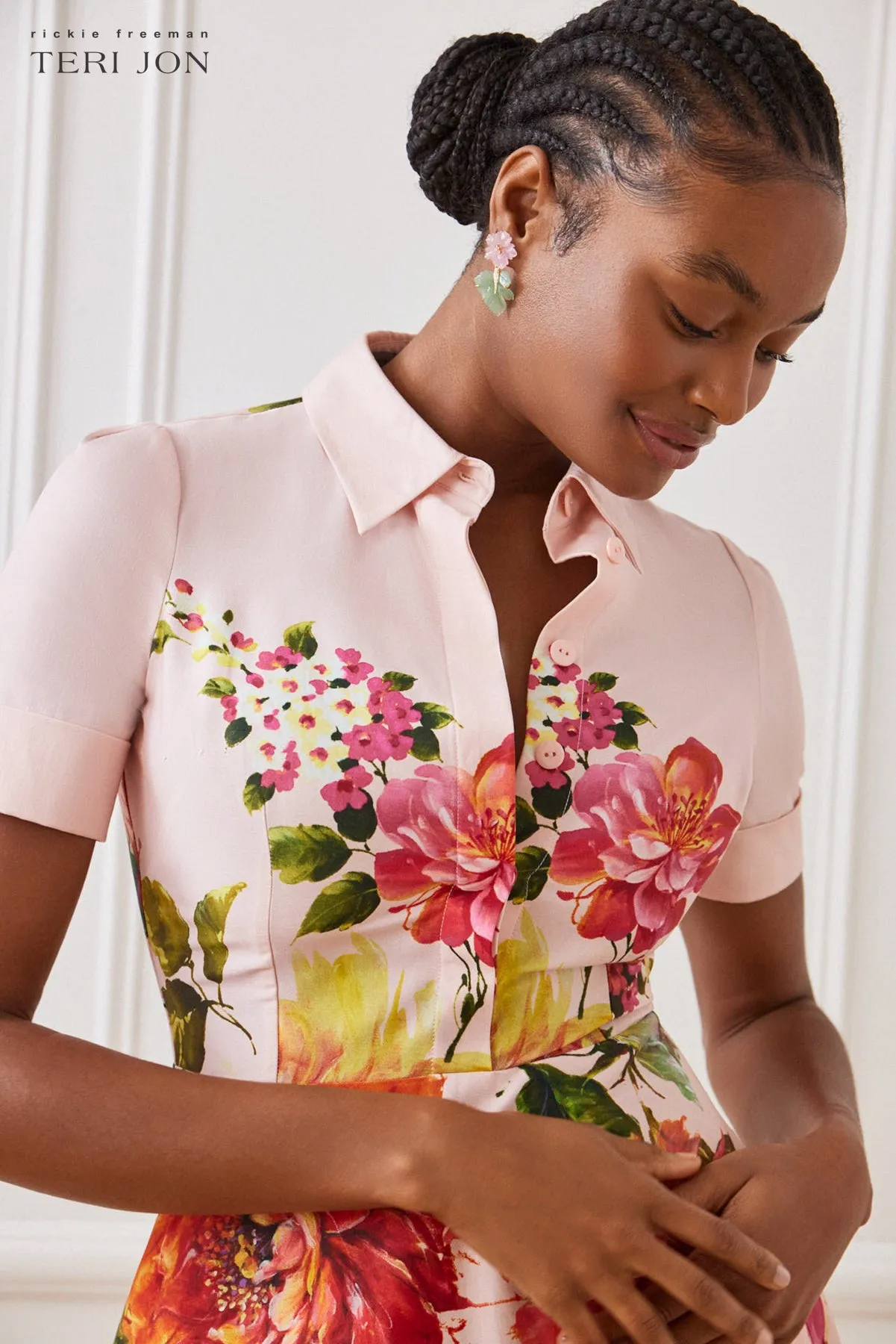 Adventurine Leaf Drop Earrings sold by Teri Jon product image thumbnail 4