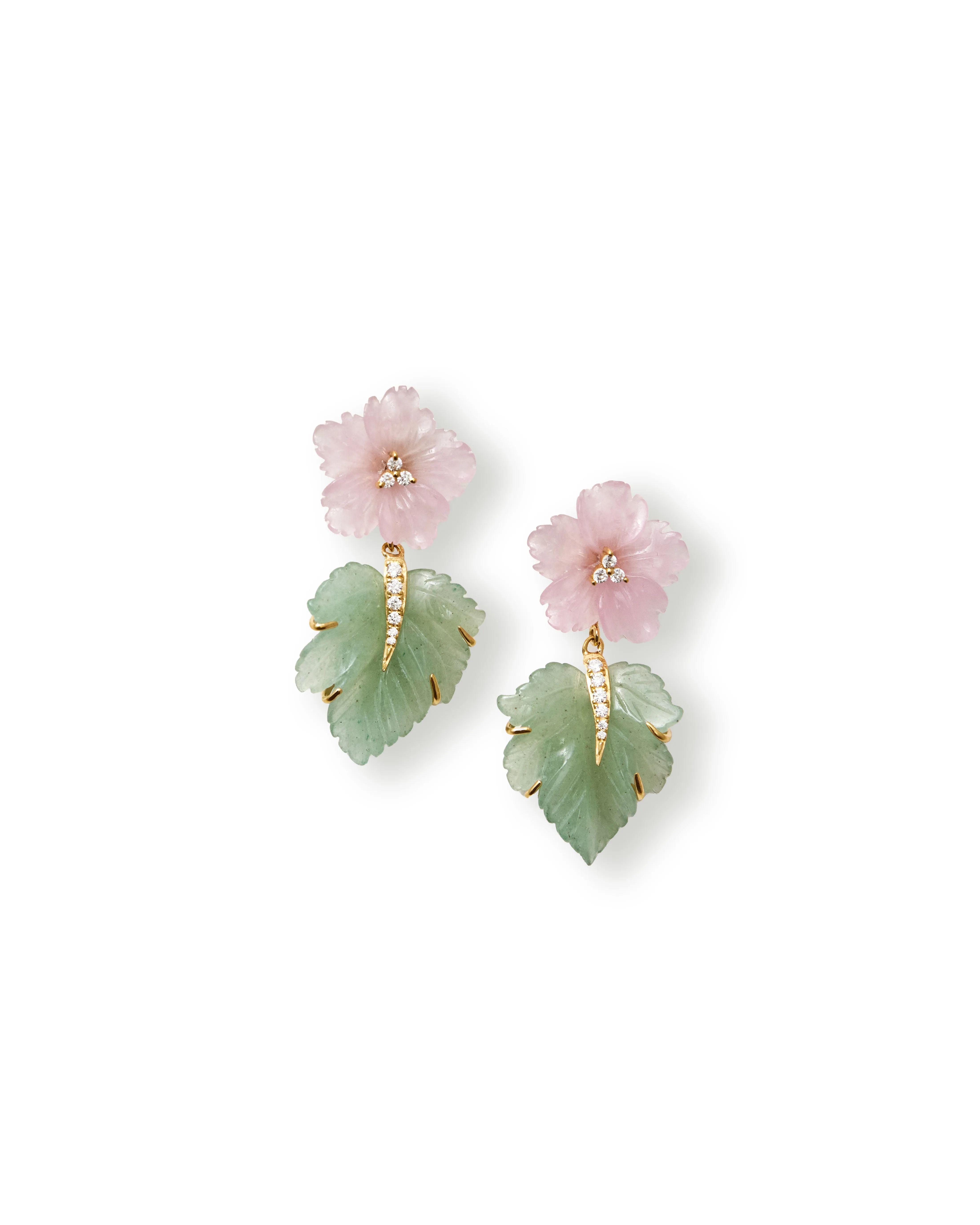 Adventurine Leaf Drop Earrings sold by Teri Jon