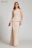 One Shoulder Stretch Jacquard Asymmetrical Gown sold by Teri Jon