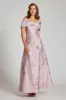 Off The Shoulder Metallic Jacquard A-Line Skirt Gown sold by Teri Jon