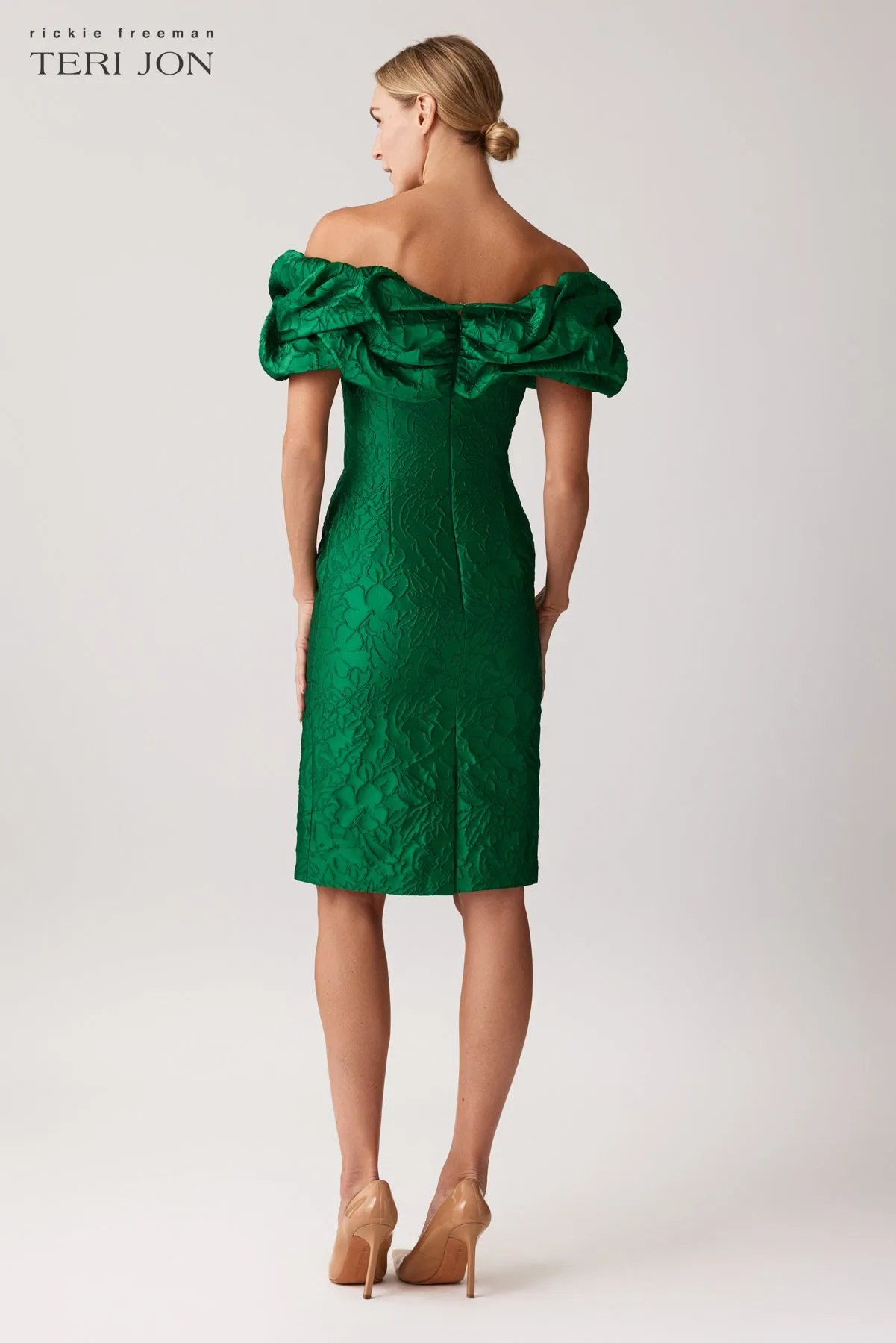 Textured Jacquard Crunch Off Sheath Dress sold by Teri Jon product image thumbnail 2