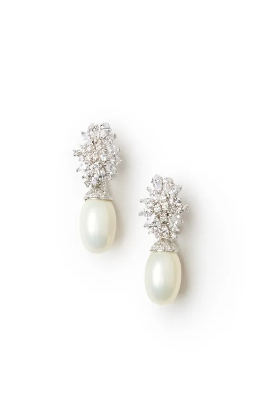 Crowned Pearl Earrings sold by Teri Jon