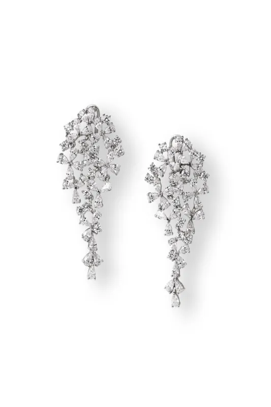 Crystal Cluster Drop Earrings made by Teri Jon