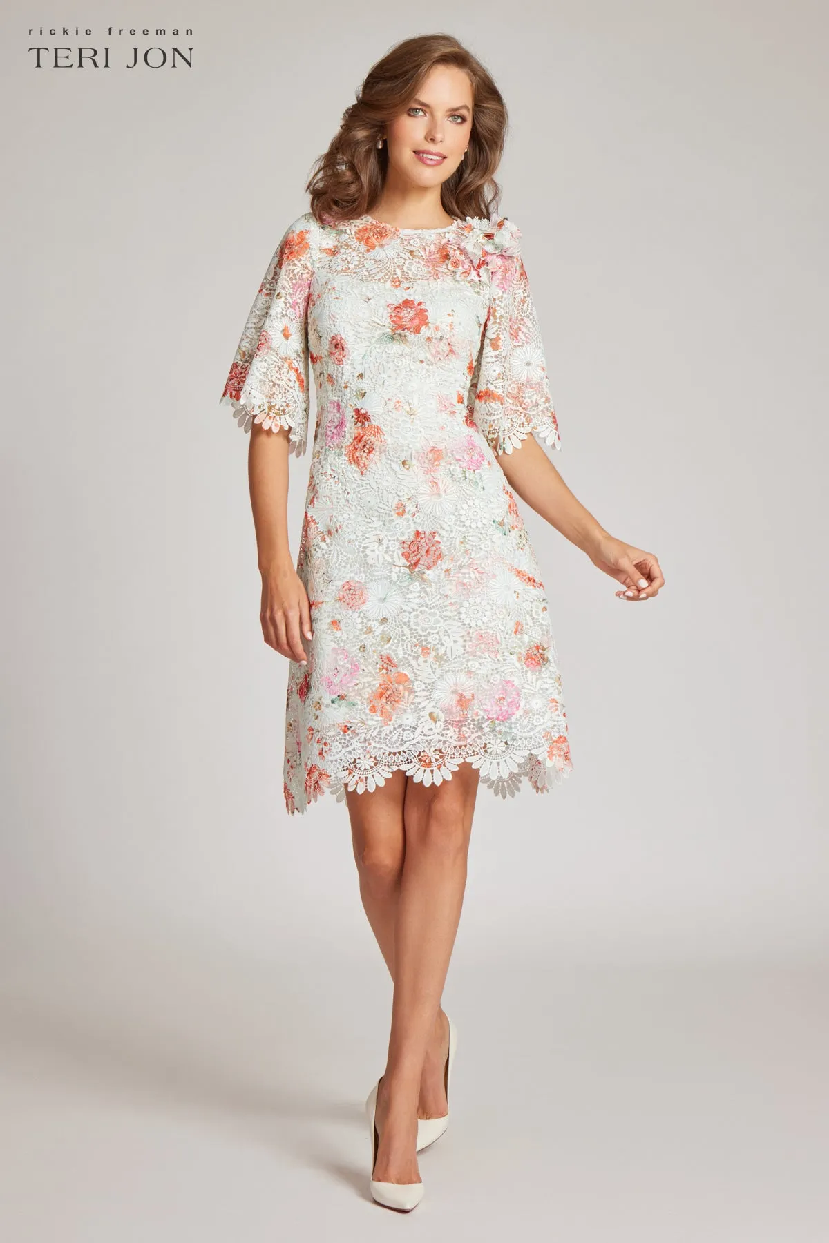 Printed Lace Dress sold by Teri Jon product image thumbnail 2