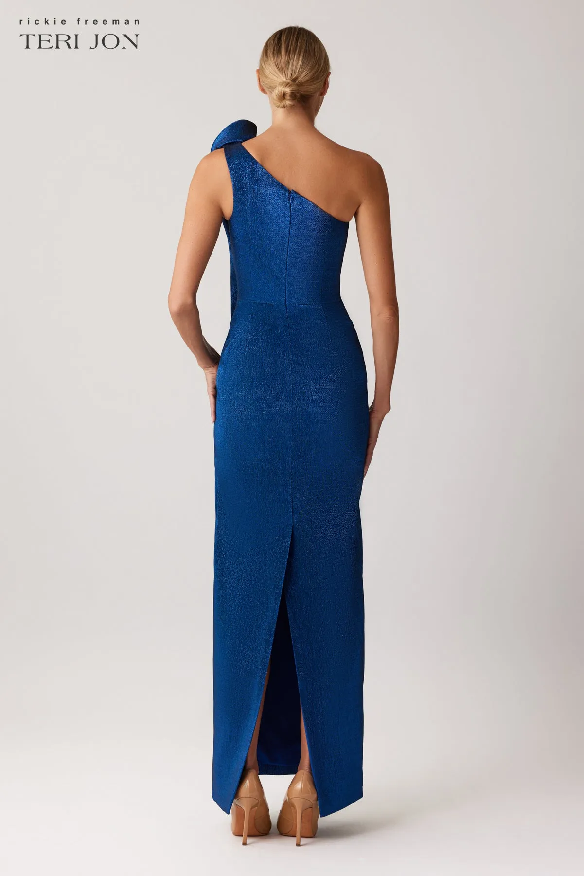 Sparkle Jacquard Stretch Gown sold by Teri Jon product image thumbnail 4