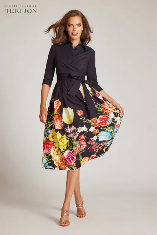 Cotton Shirt Dress With Wrap Tie Waist sold by Teri Jon