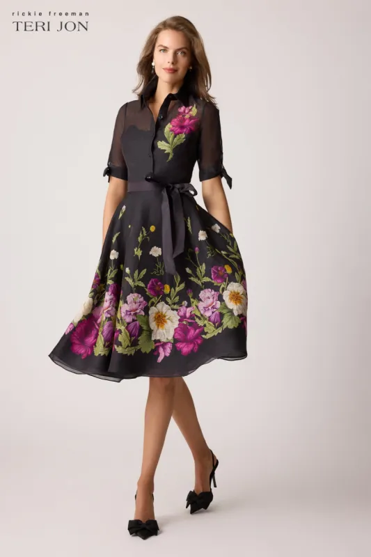 Black Floral Shirt Dress sold by Teri Jon