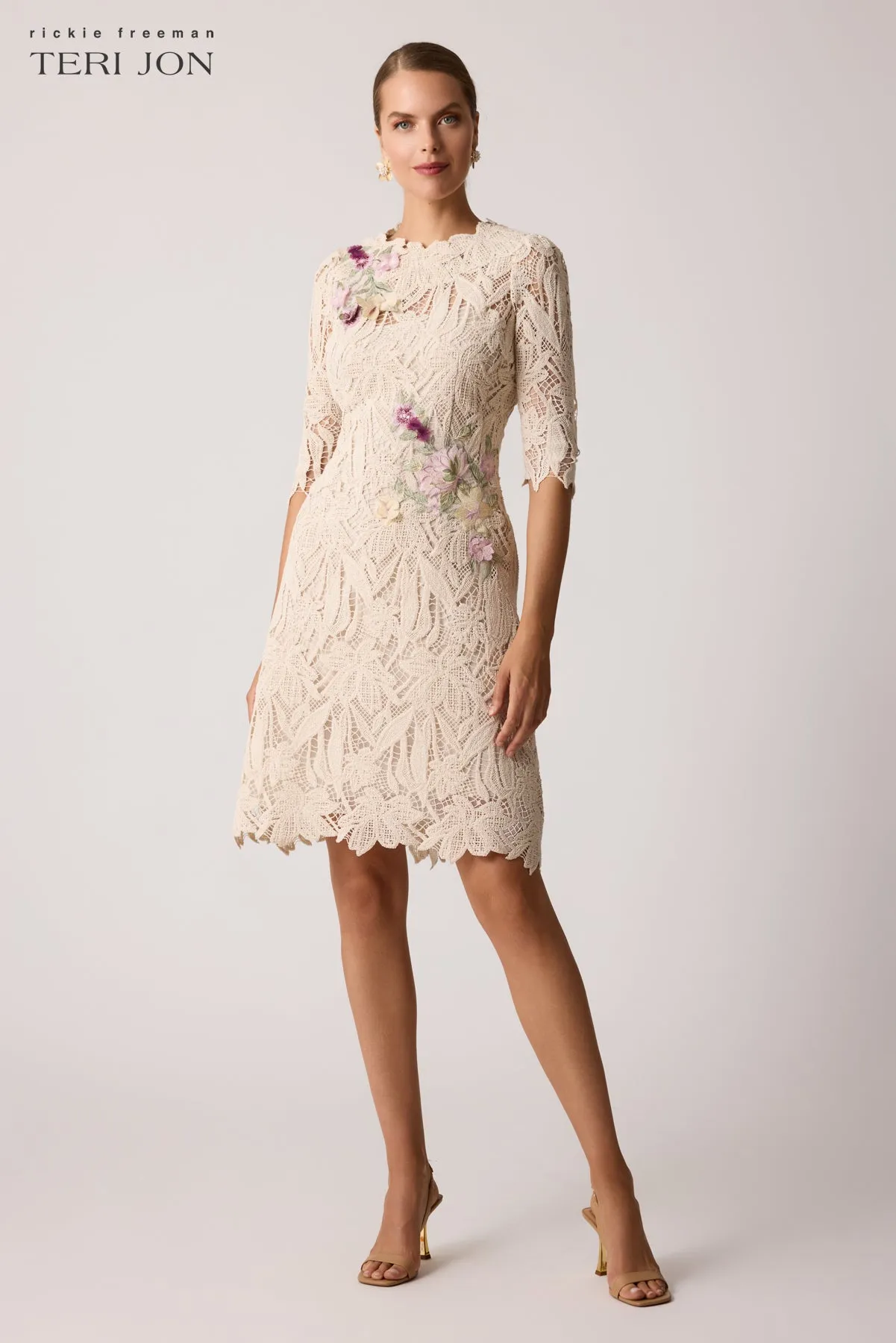 3D Floral Daytime Crochet Dress sold by Teri Jon product image thumbnail 2