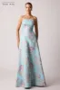 Sleeveless Metallic Multi Jacquard Gown sold by Teri Jon