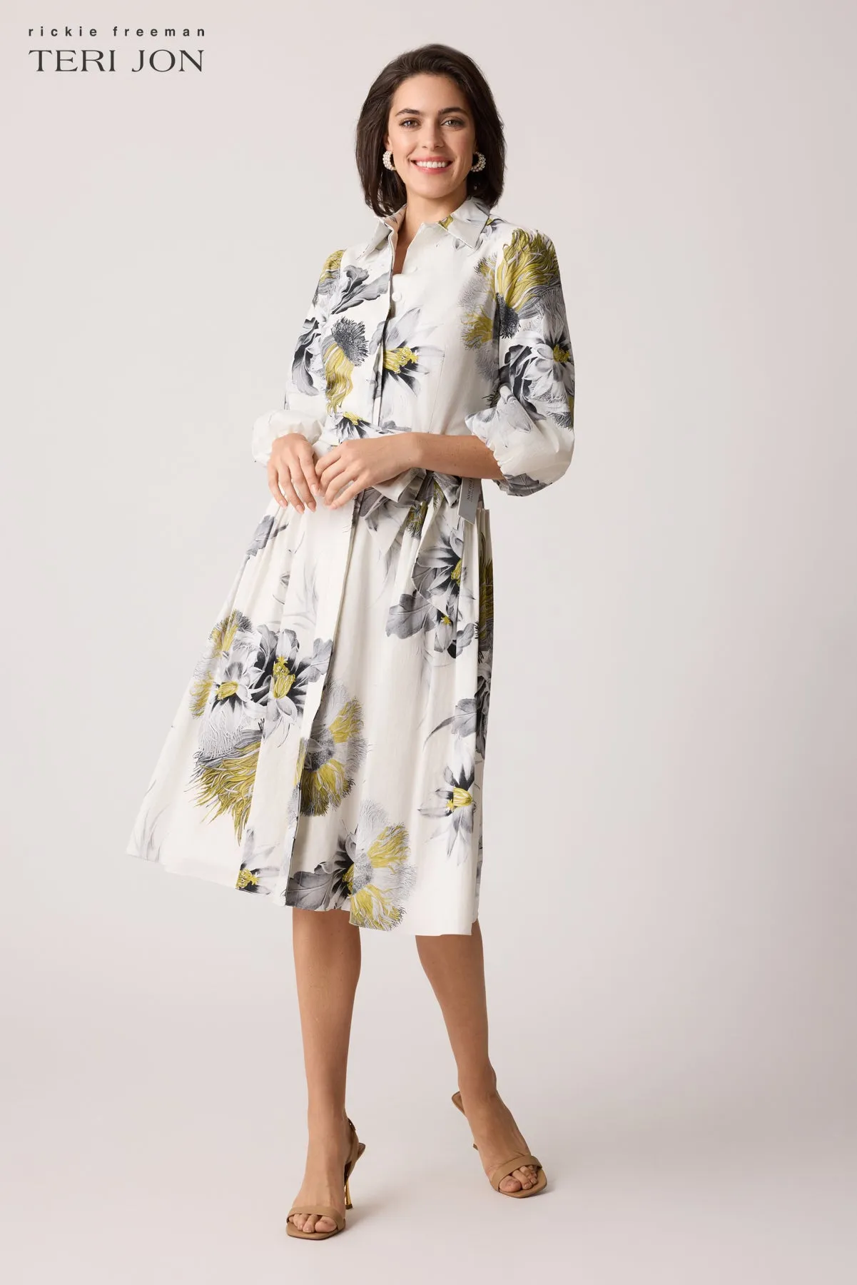 Floral Cotton Daytime Shirt Dress sold by Teri Jon product image thumbnail 2