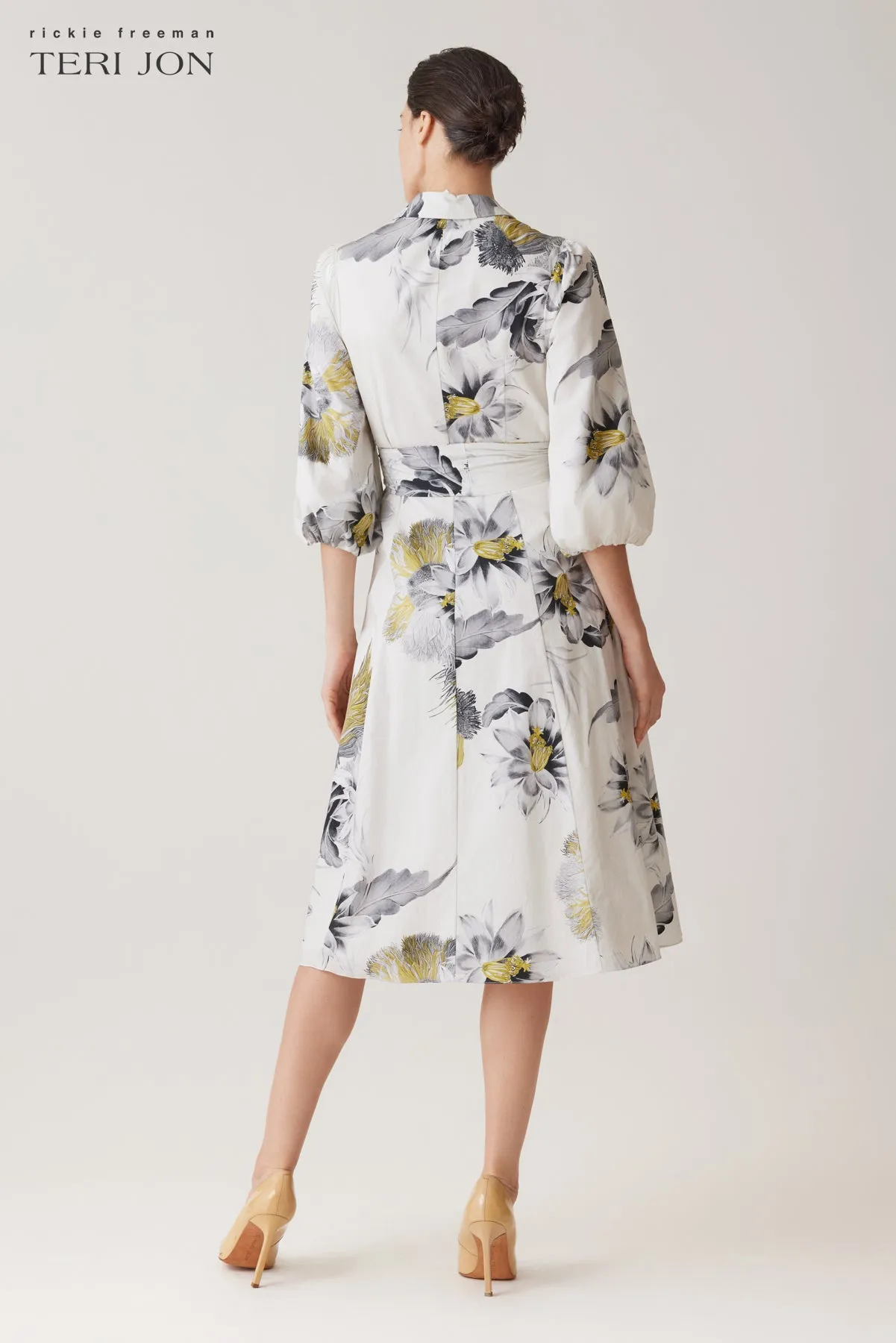 Floral Cotton Daytime Shirt Dress sold by Teri Jon product image thumbnail 4
