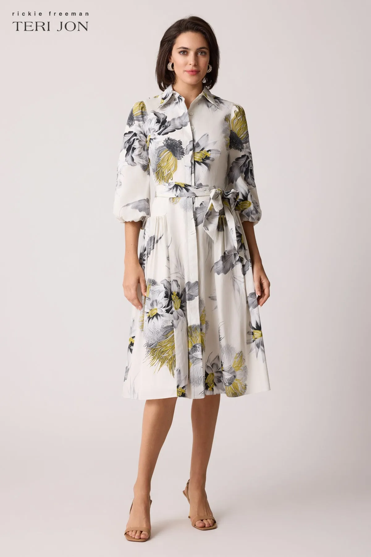 Floral Cotton Daytime Shirt Dress sold by Teri Jon
