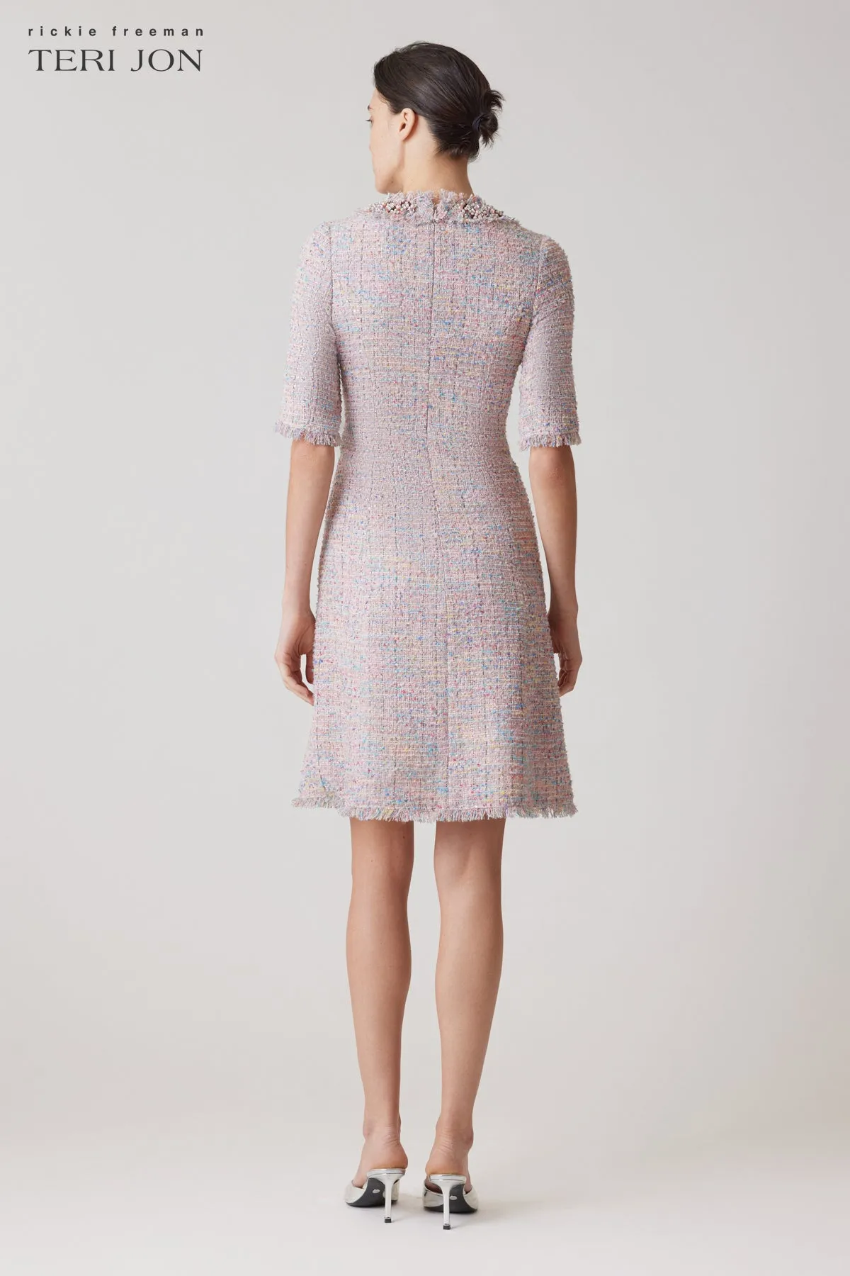 Sparkle Tweed Beaded Trim Dress sold by Teri Jon product image thumbnail 5