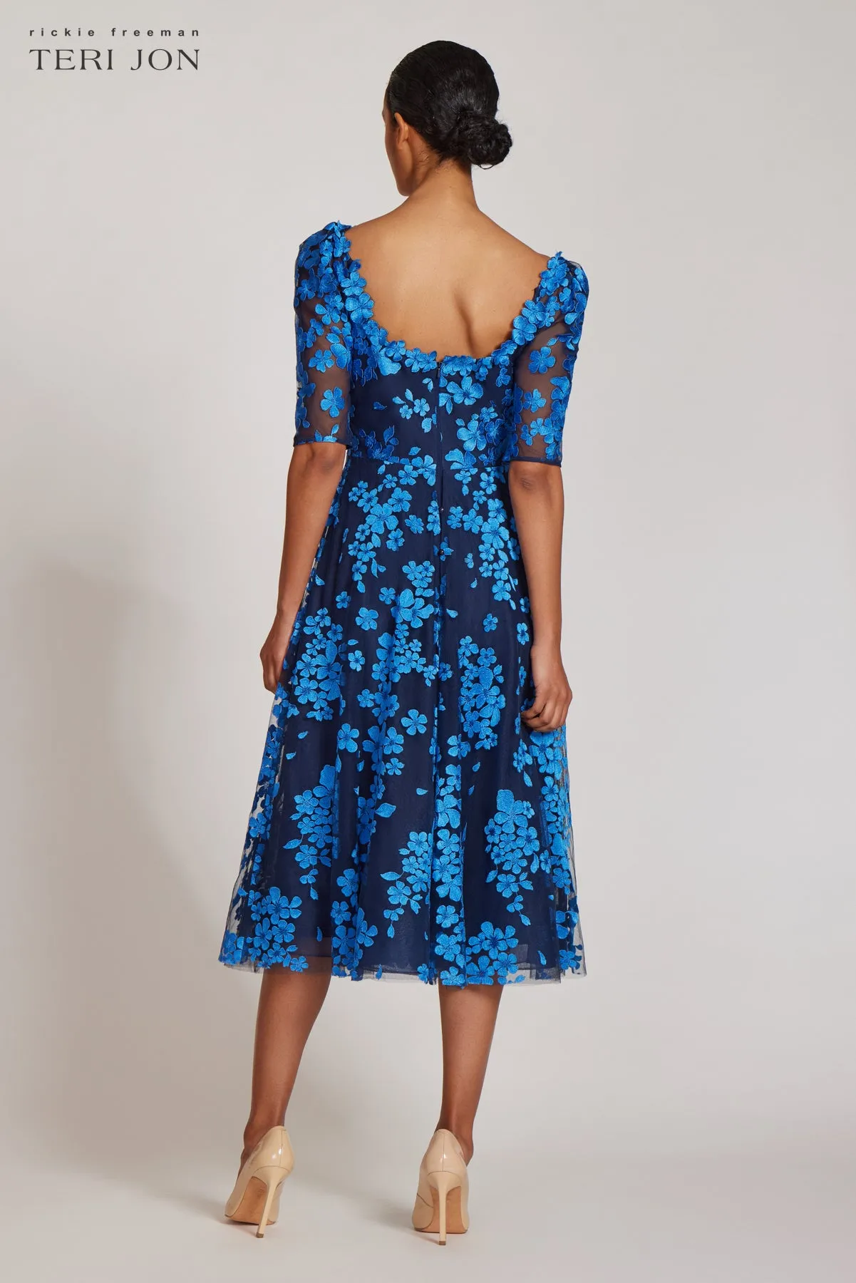 Floral Lace Cocktail Dress sold by Teri Jon product image thumbnail 4