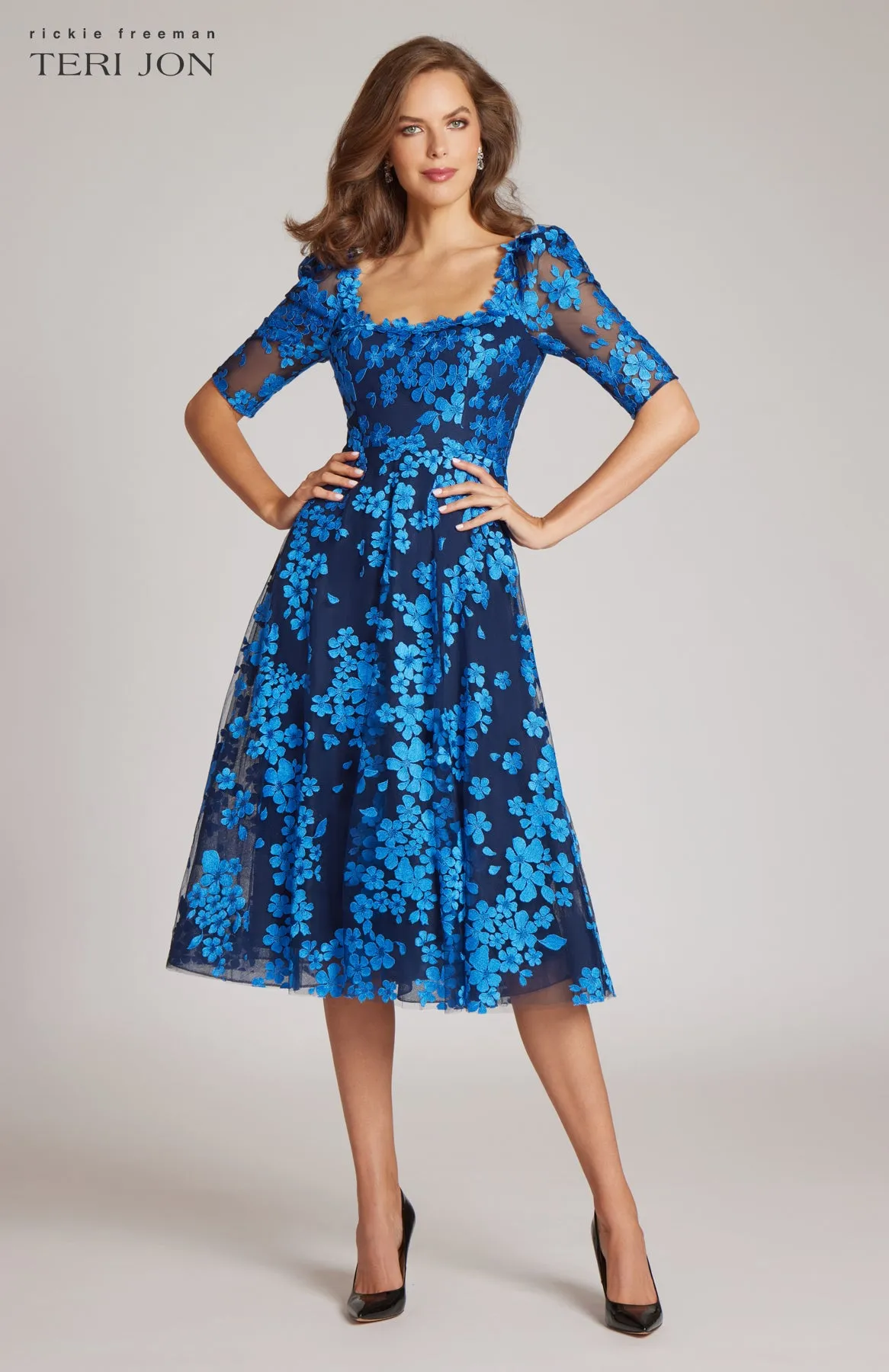 Floral Lace Cocktail Dress sold by Teri Jon product image thumbnail 2