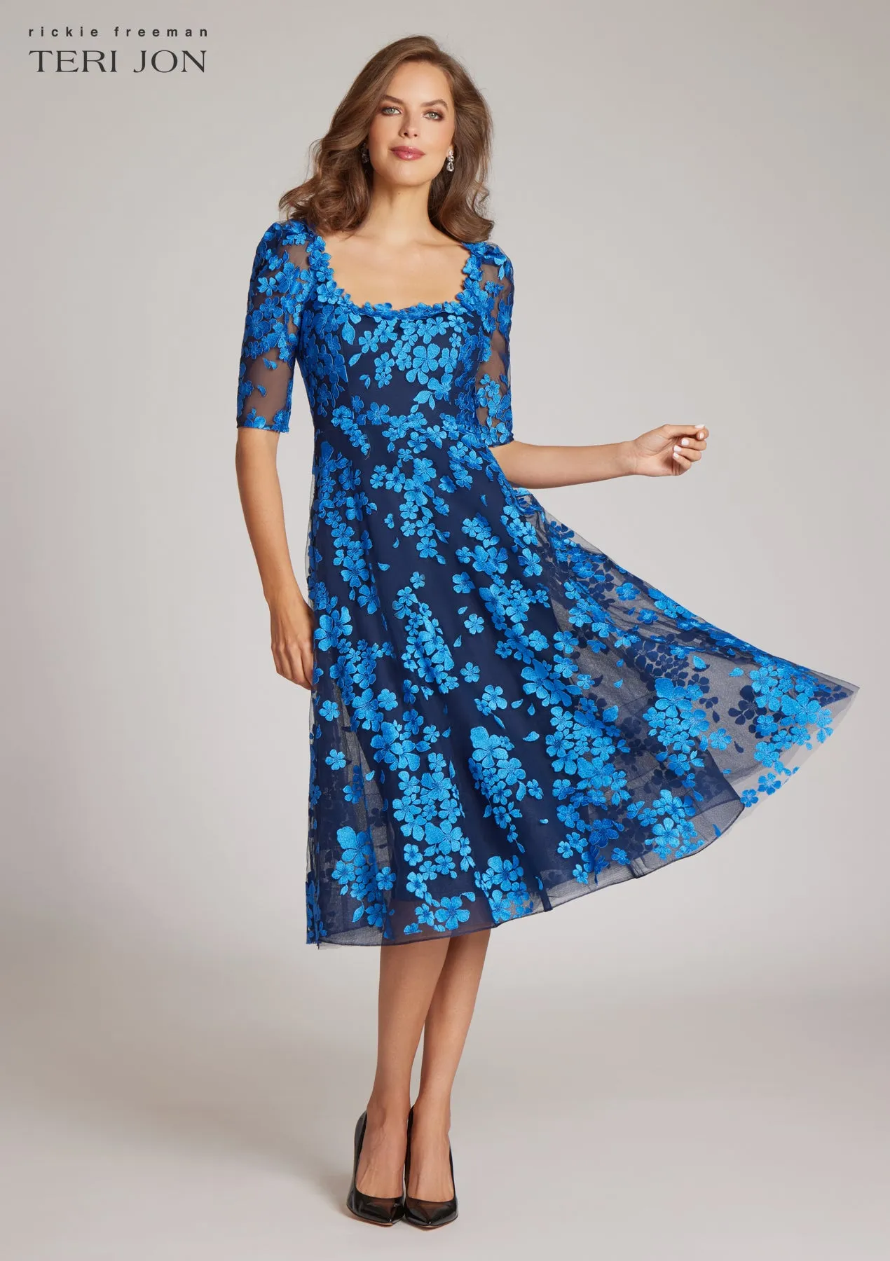 Floral Lace Cocktail Dress sold by Teri Jon product image thumbnail 3