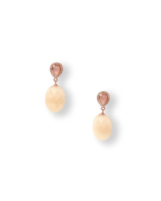 Peach Gold Radiance Drop Earrings made by Teri Jon