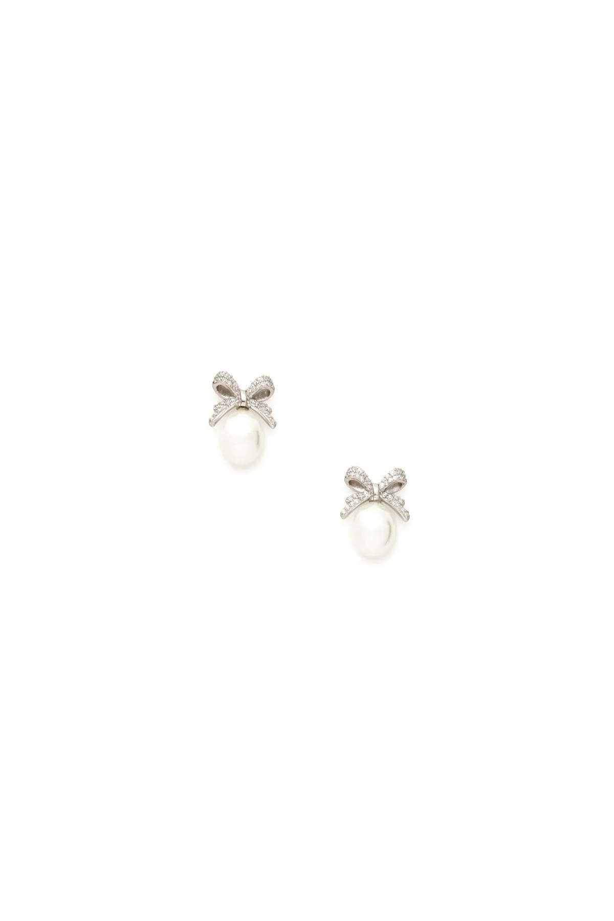 Bow Pearl Studs sold by Teri Jon