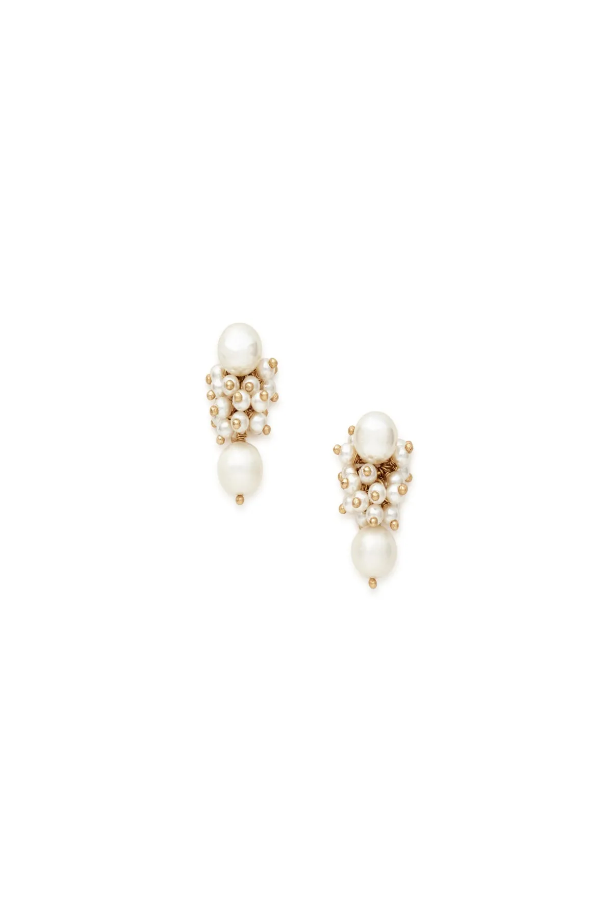 Pearl Cluster Drop Earrings sold by Teri Jon