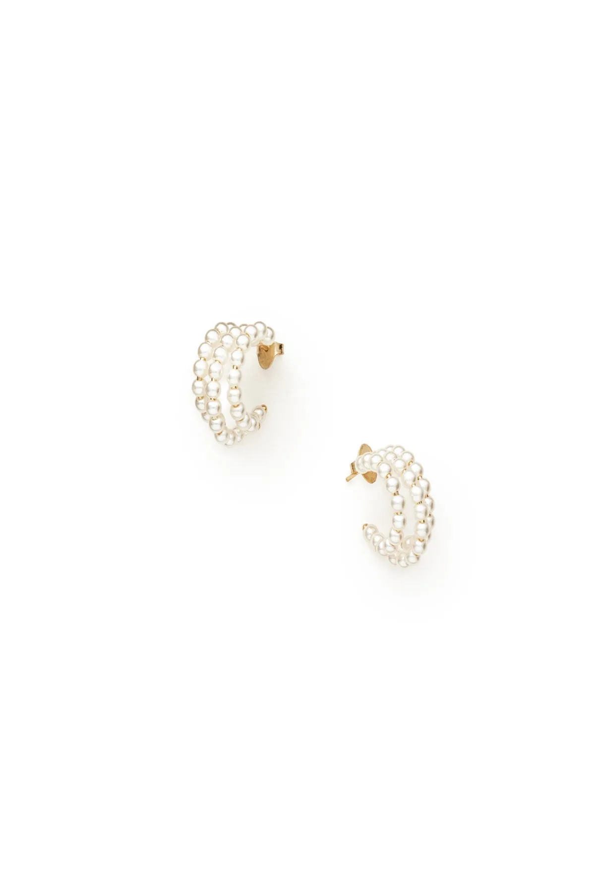 Mini Pearl Hoops sold by Teri Jon