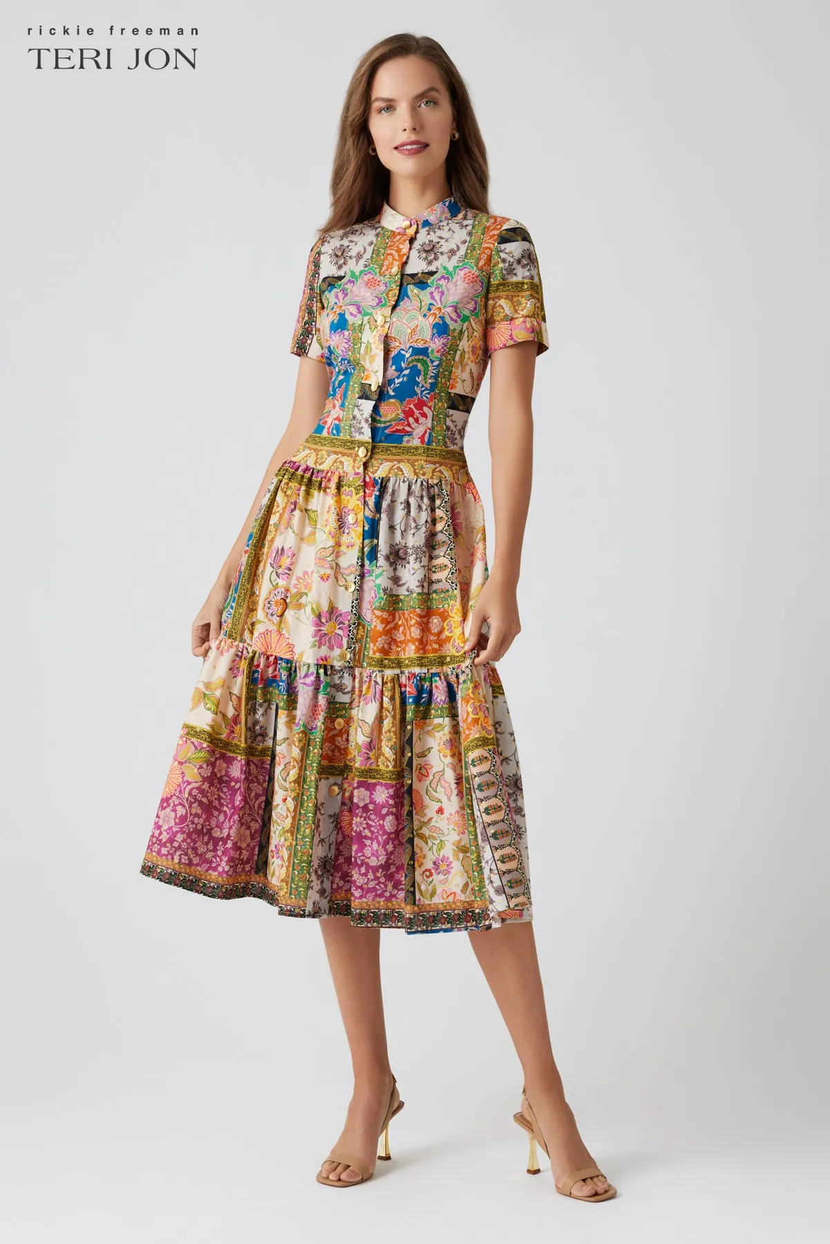 Cotton Patch Work Drop Waist Shirt Dress sold by Teri Jon