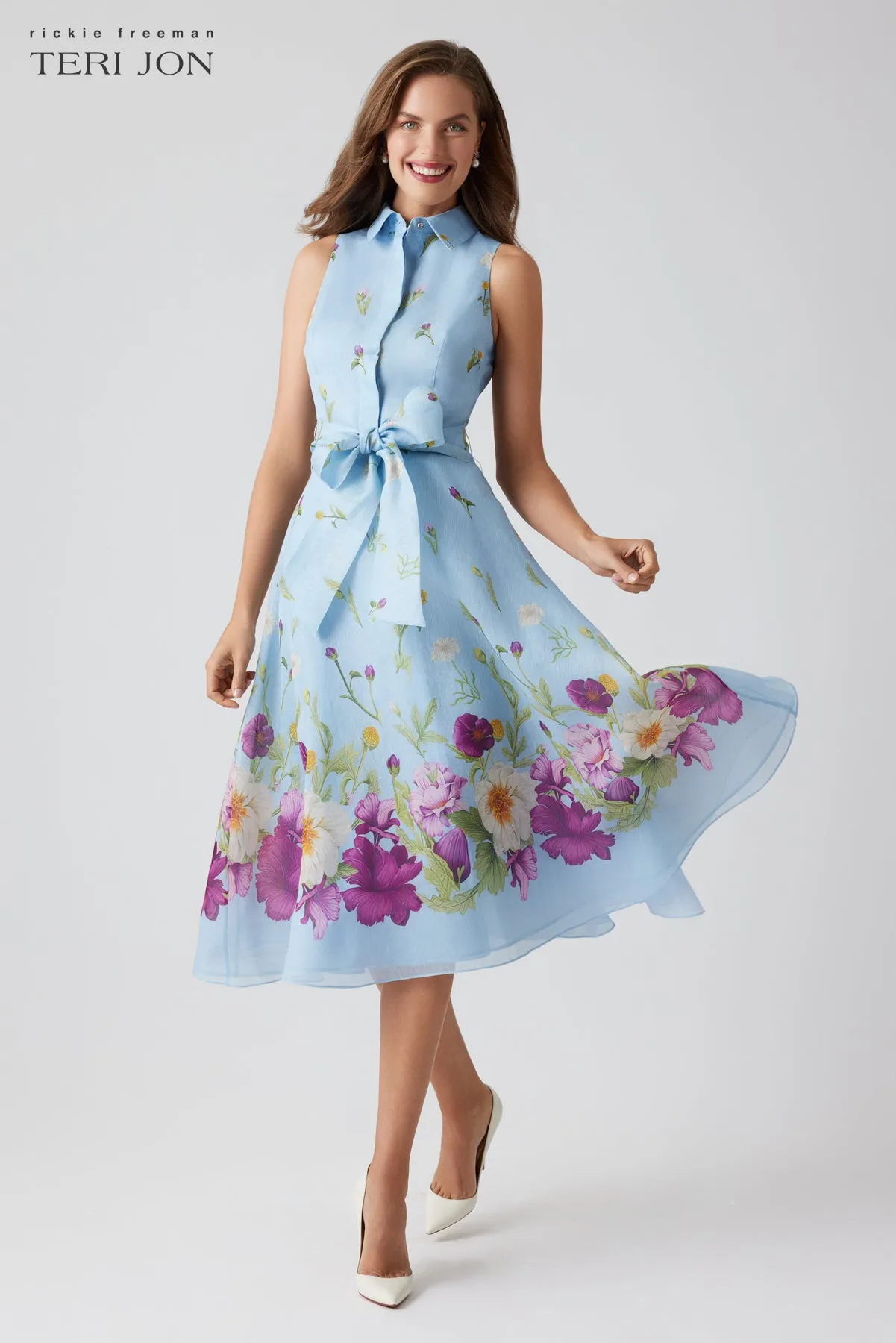 Silk And Linen Sleeveless Shirt Waist Dress sold by Teri Jon