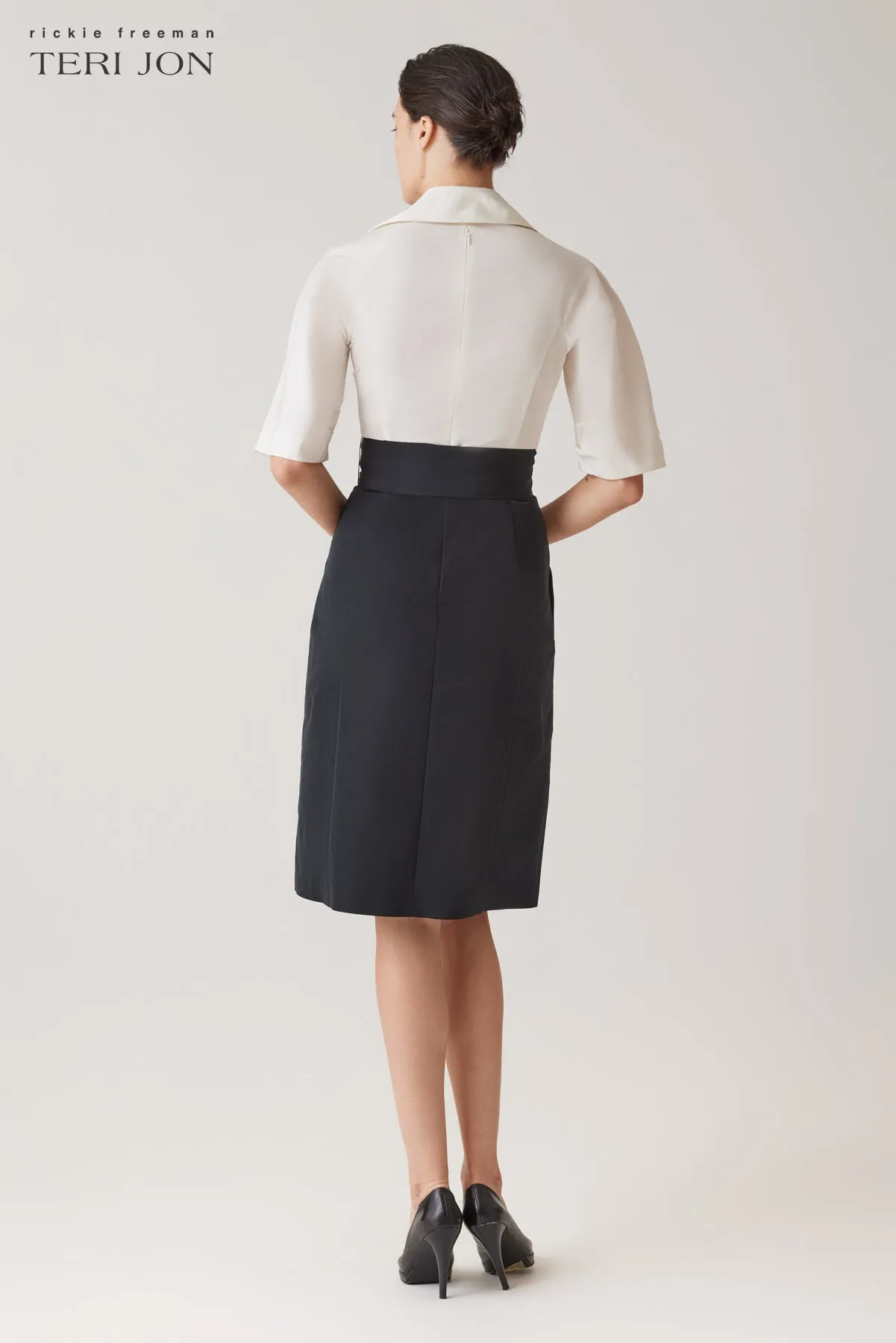 Taffeta Beaded Shirt Waist Dress sold by Teri Jon product image thumbnail 4