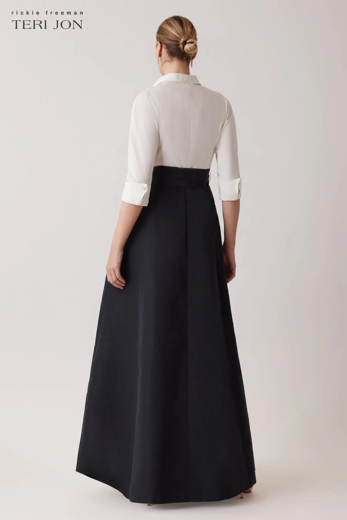 Taffeta Faille Shirt Waist Gown sold by Teri Jon product image thumbnail 4