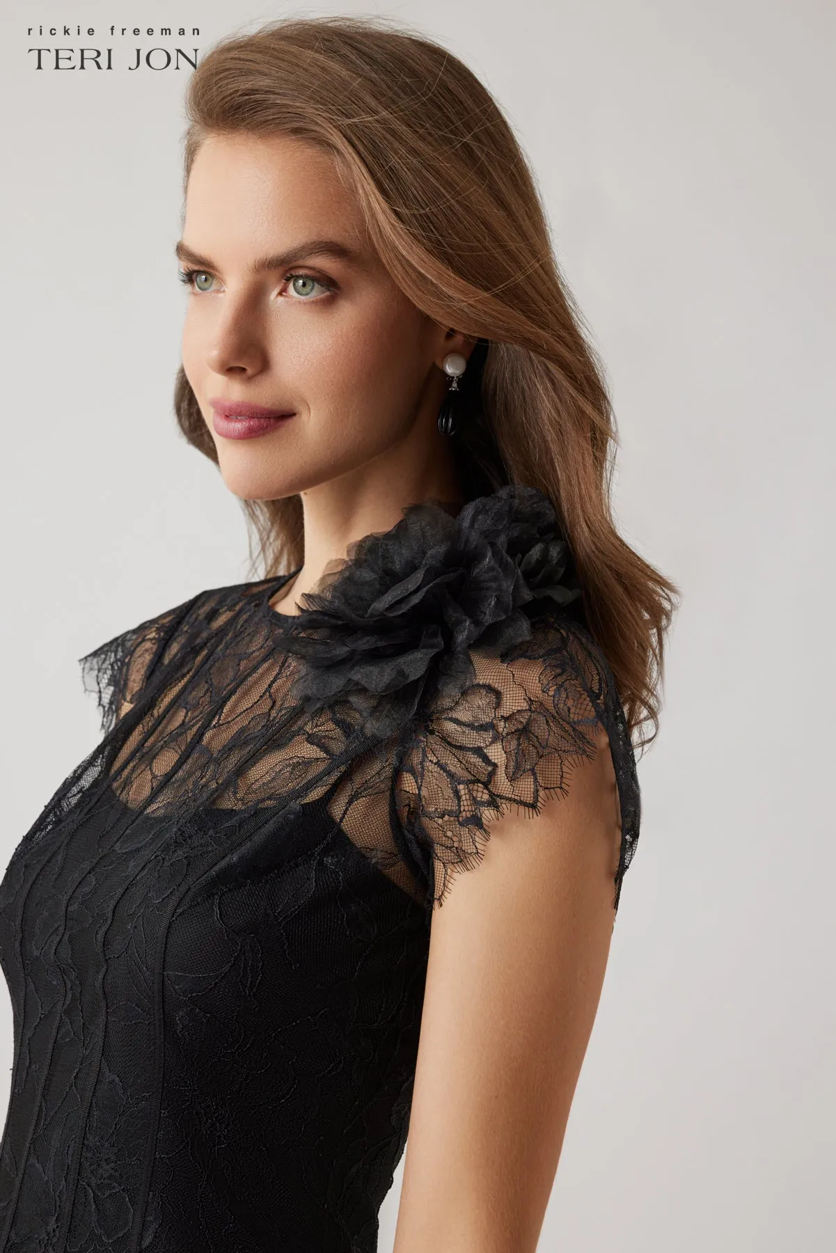 Floral Lace Tiered Dress sold by Teri Jon product image thumbnail 4