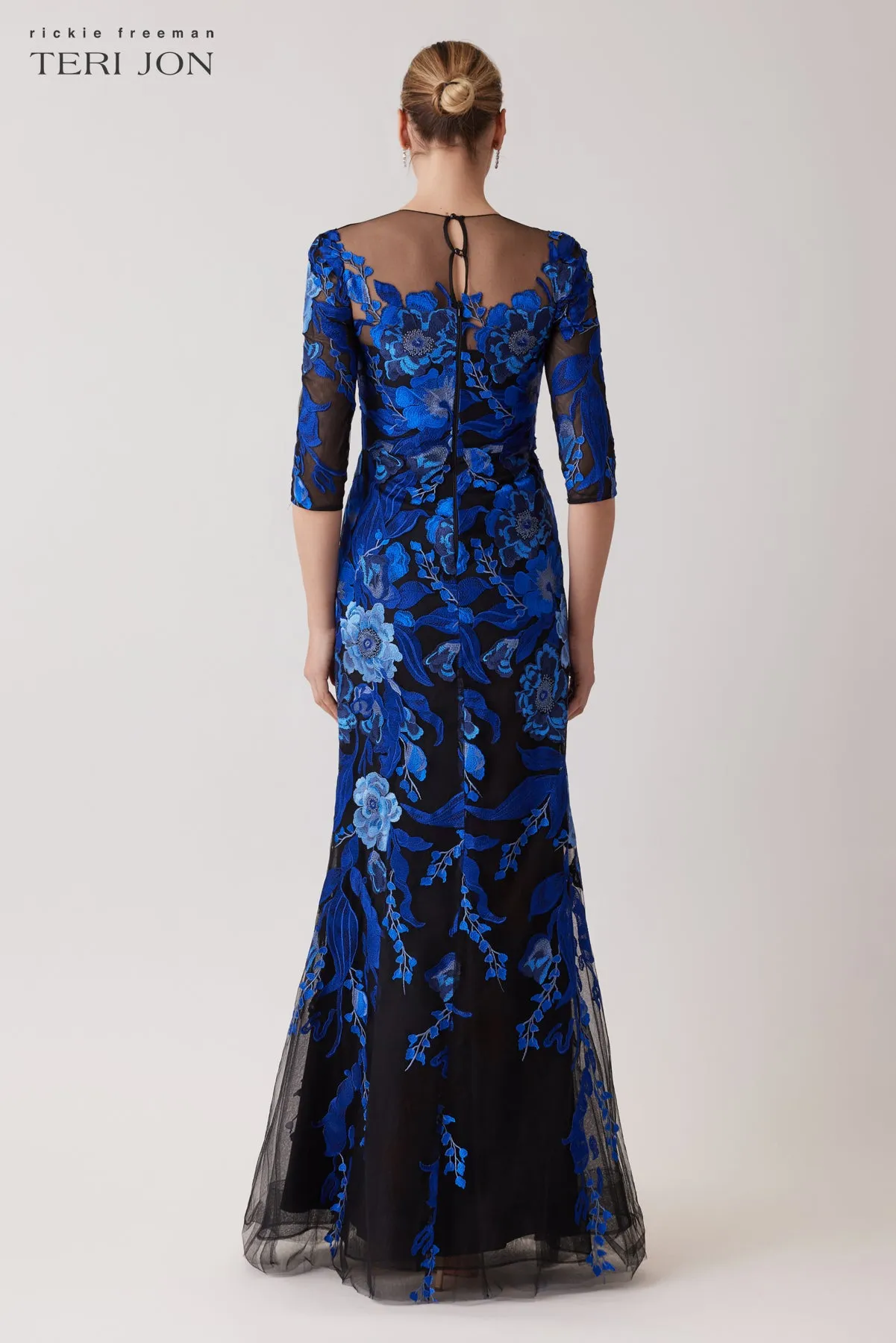 Floral Embroidered Tulle Gown sold by Teri Jon product image thumbnail 3
