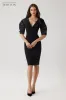 Crepe Flower And Puff Sleeve Dress sold by Teri Jon
