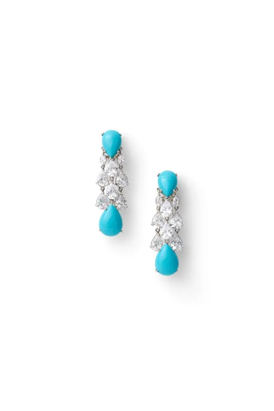 Turquoise Chandelier Drop Earrings made by Teri Jon