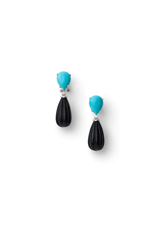 Turquoise Black Drop Earrings sold by Teri Jon