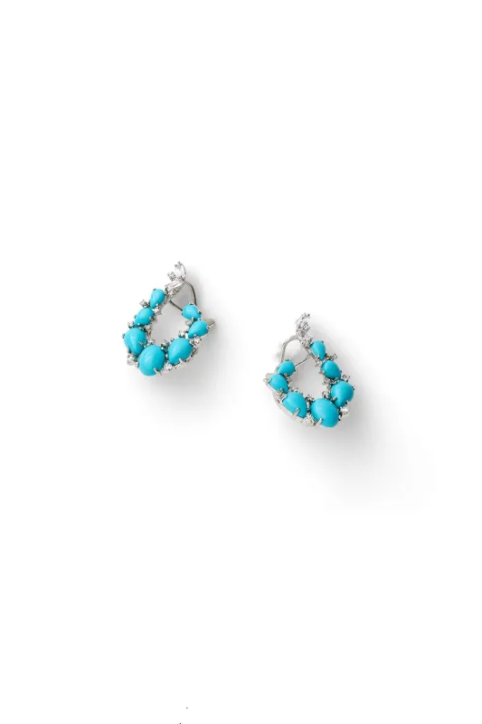 Turquoise Oval Cluster Earrings sold by Teri Jon