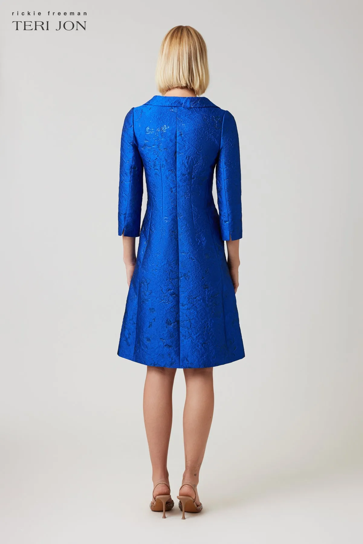 Metallic Jacquard Coat Dress sold by Teri Jon product image thumbnail 3