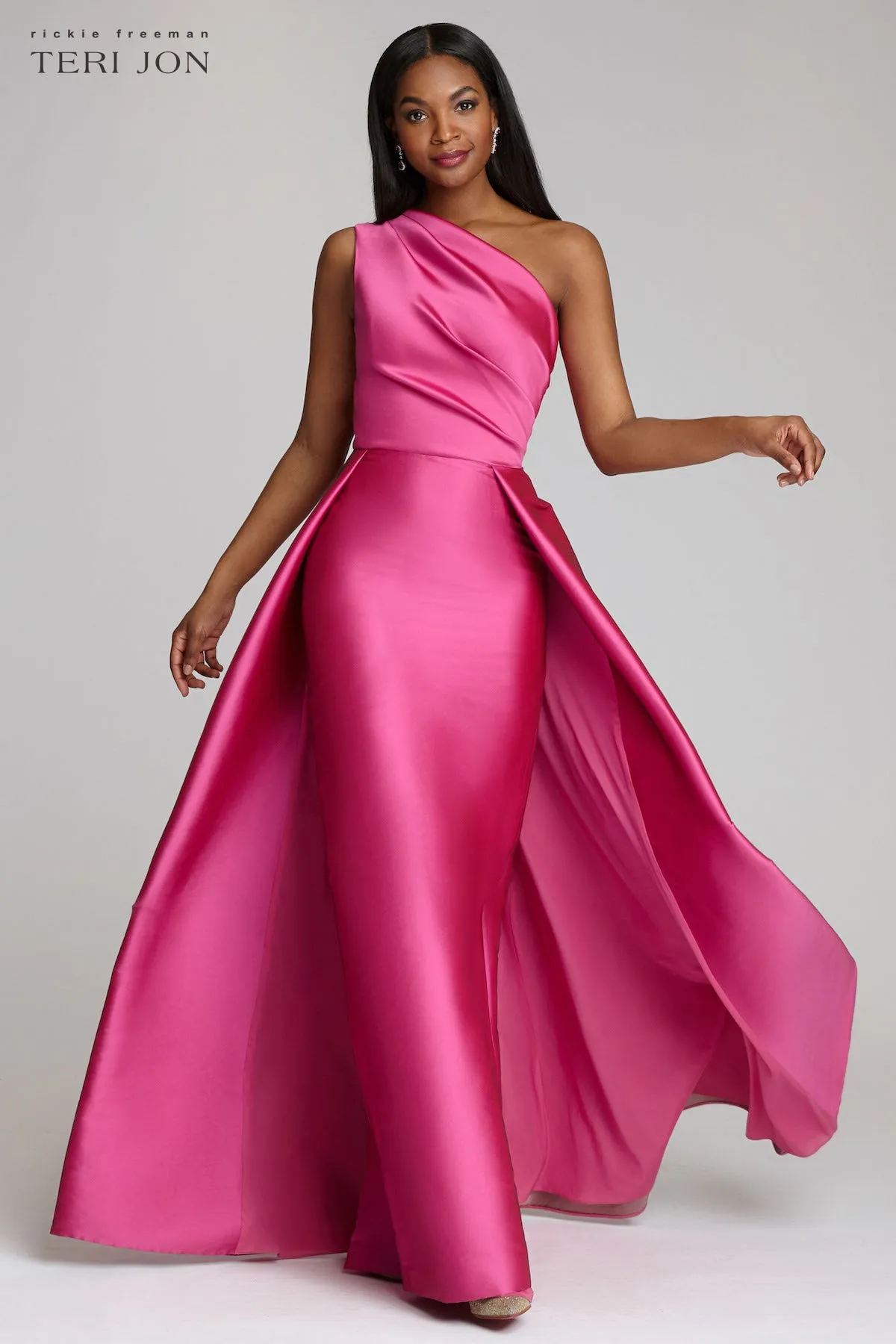 One Shoulder Stretch Gazar Gown sold by Teri Jon