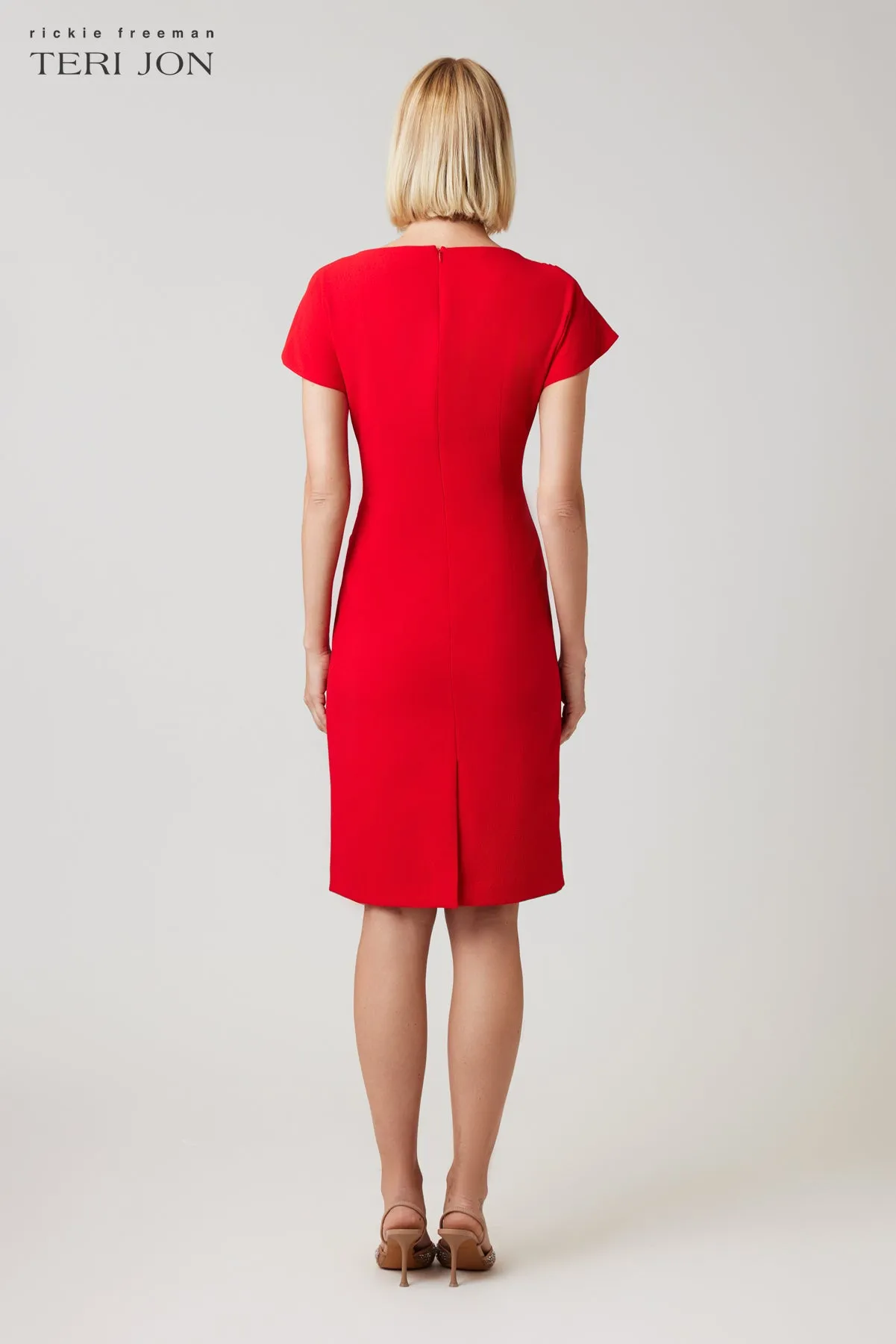 Crepe Cap Sleeve Sarong Dress sold by Teri Jon product image thumbnail 4