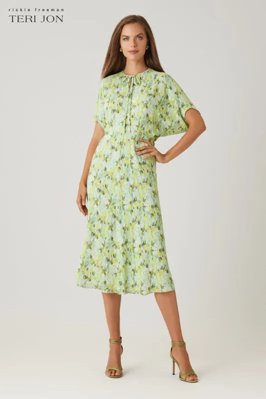 Chiffon Ditsy Print Raglan Sleeve Dress sold by Teri Jon