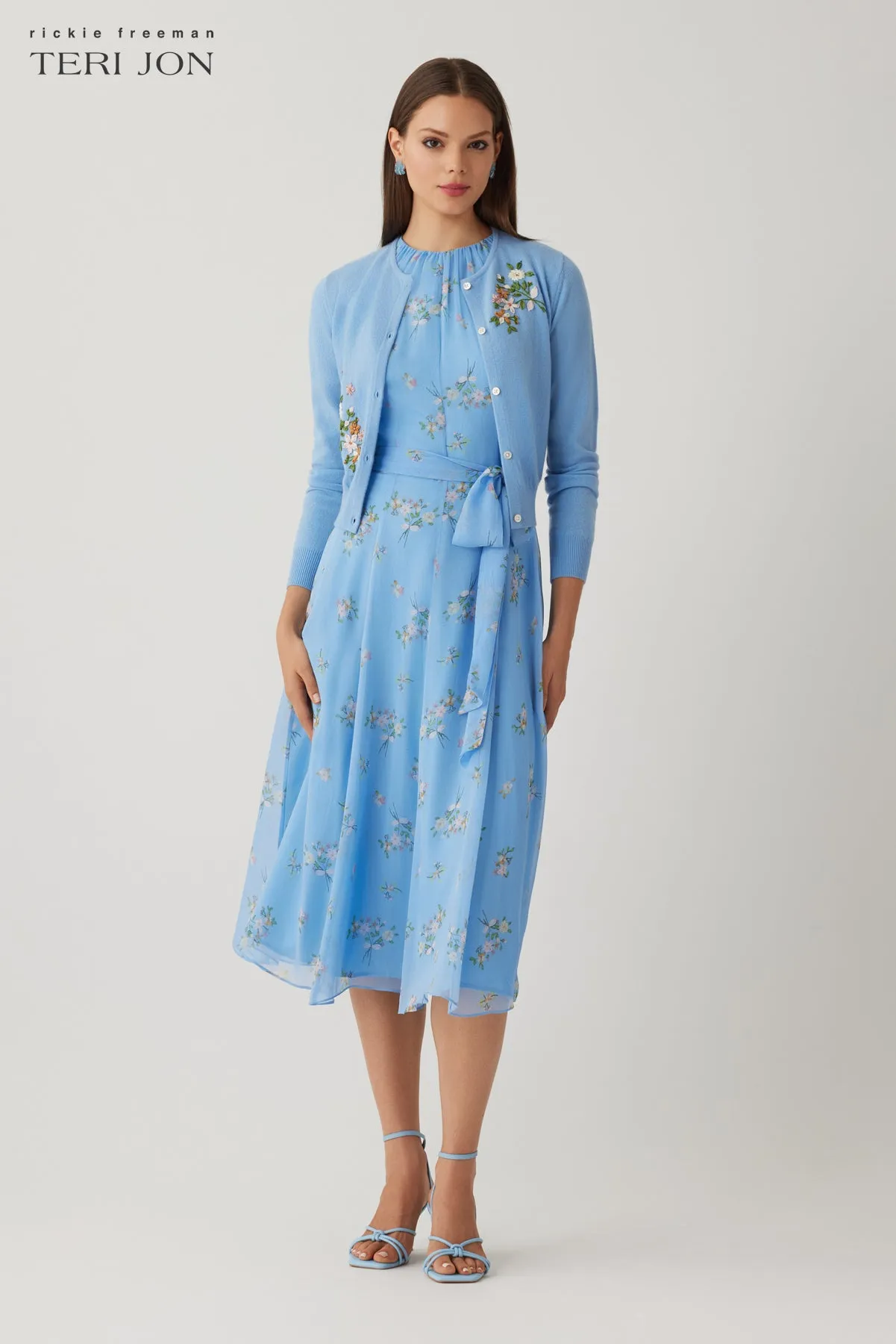 Flower Embroidered Cardigan sold by Teri Jon product image thumbnail 2