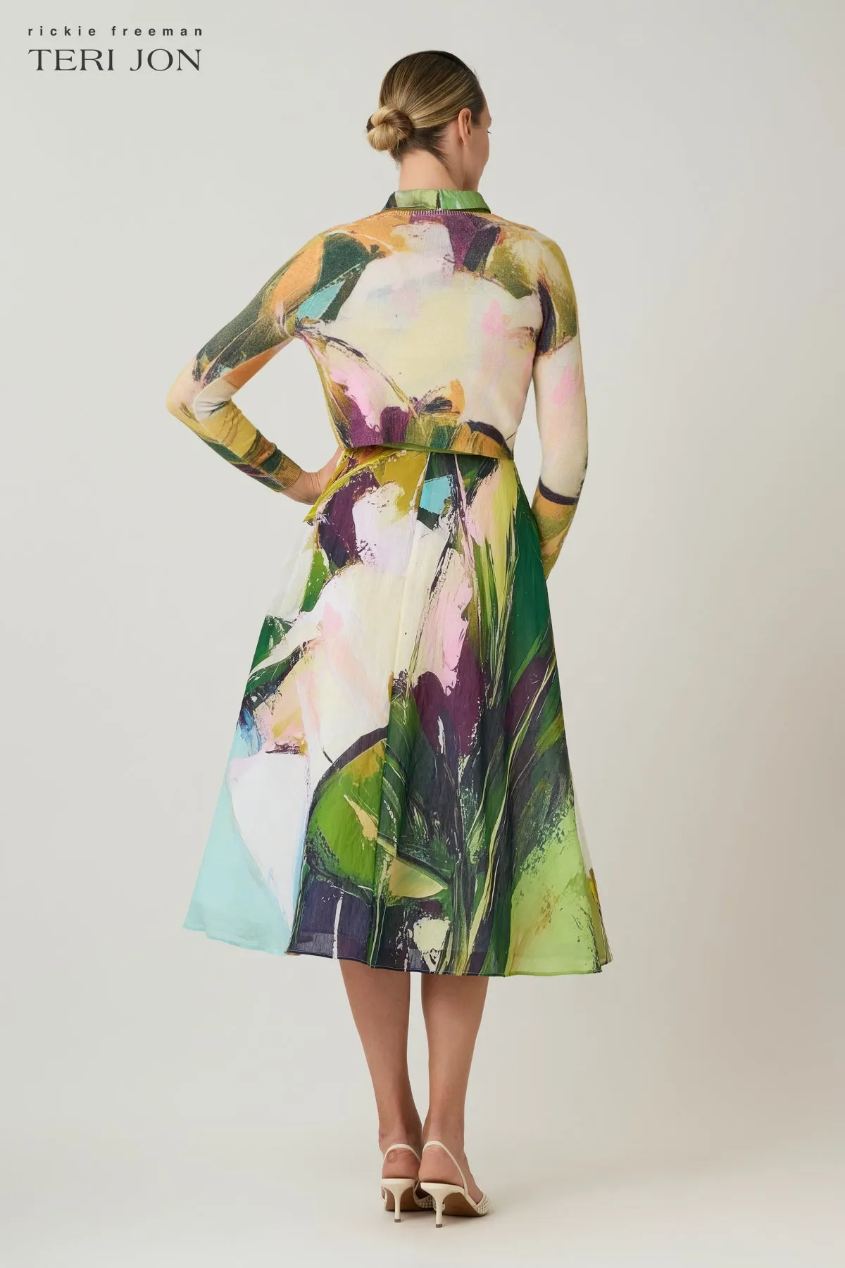 Knit Abstract Print Cardigan sold by Teri Jon product image thumbnail 4