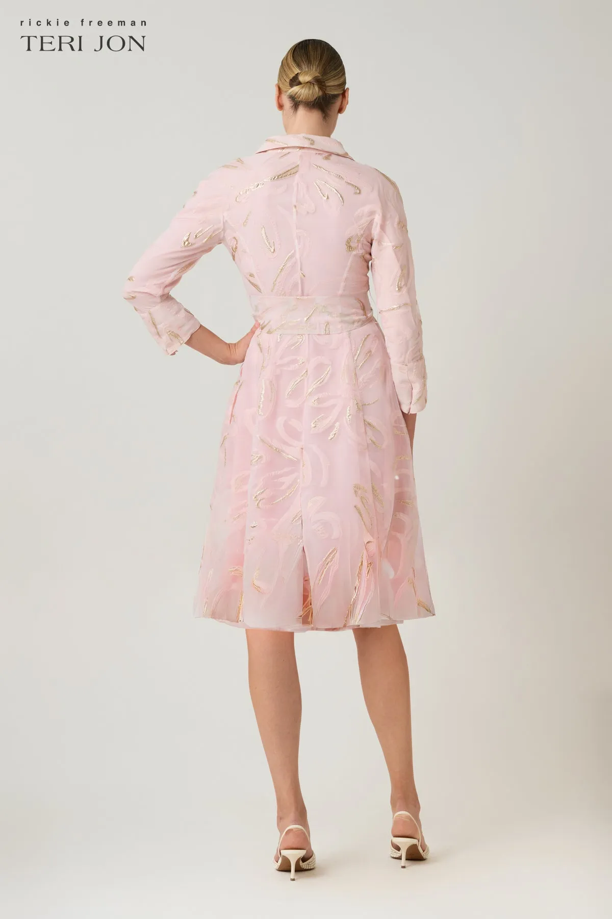 Metallic Organza Jacquard Shirt Waist Dress sold by Teri Jon product image thumbnail 2