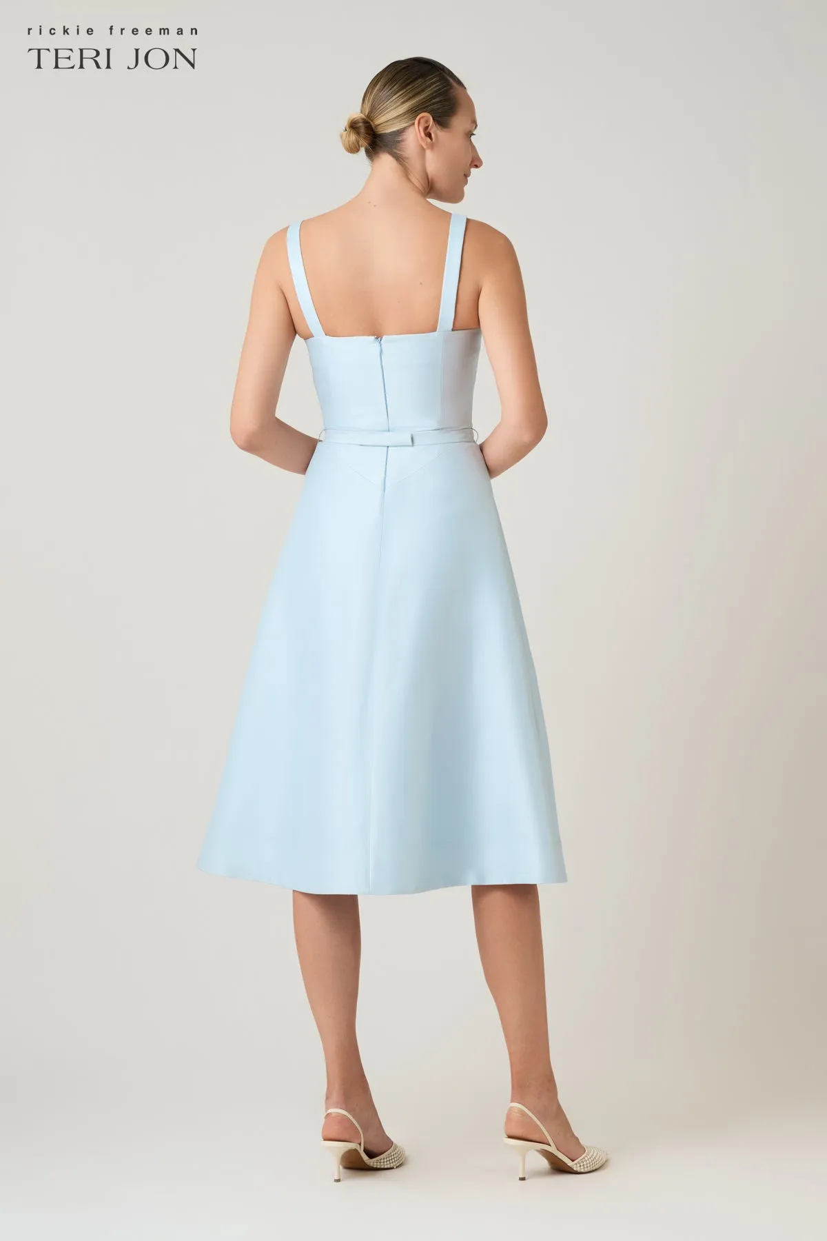 Mikado Sleeveless Floral Print Dress sold by Teri Jon product image thumbnail 4