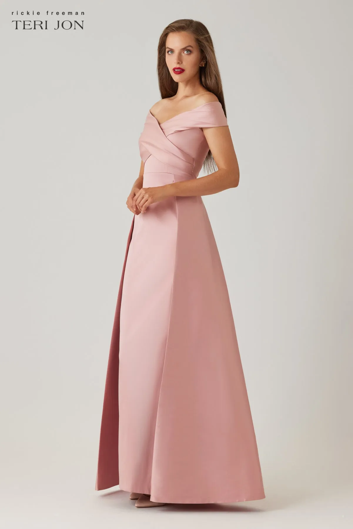 Mikado Portrait Overskirt Gown sold by Teri Jon product image thumbnail 2