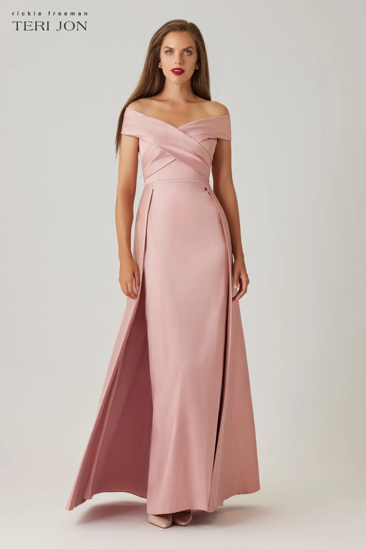 Mikado Portrait Overskirt Gown sold by Teri Jon product image thumbnail 3