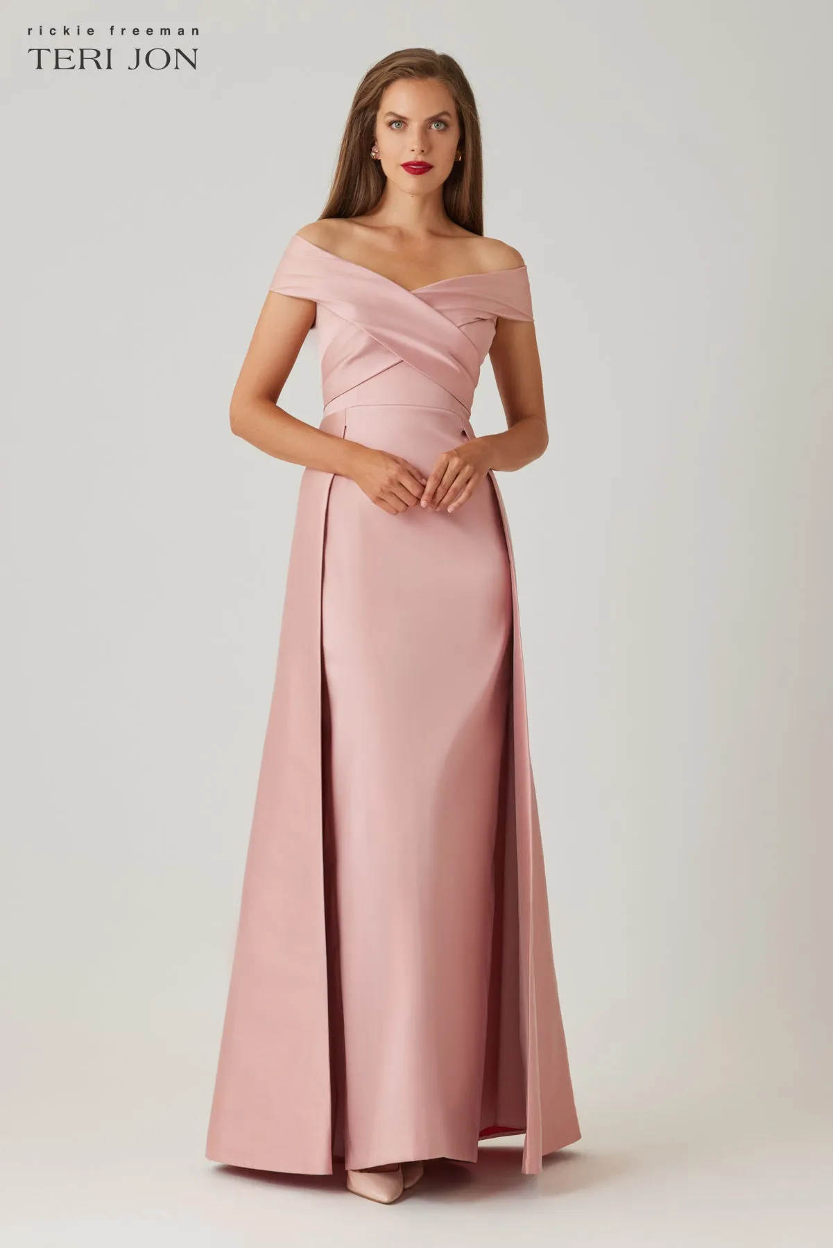 Mikado Portrait Overskirt Gown sold by Teri Jon