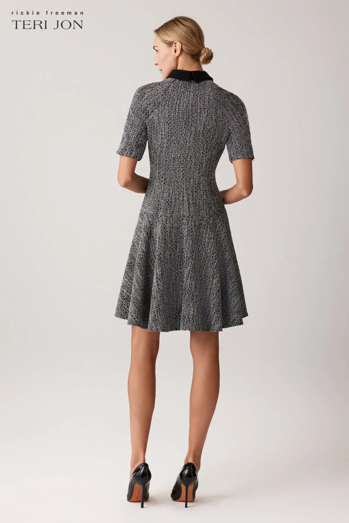 Metallic Tweed Flounce Daytime Dress sold by Teri Jon product image thumbnail 5