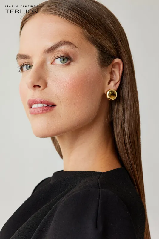 Polished Gold Stud Earrings made by Teri Jon