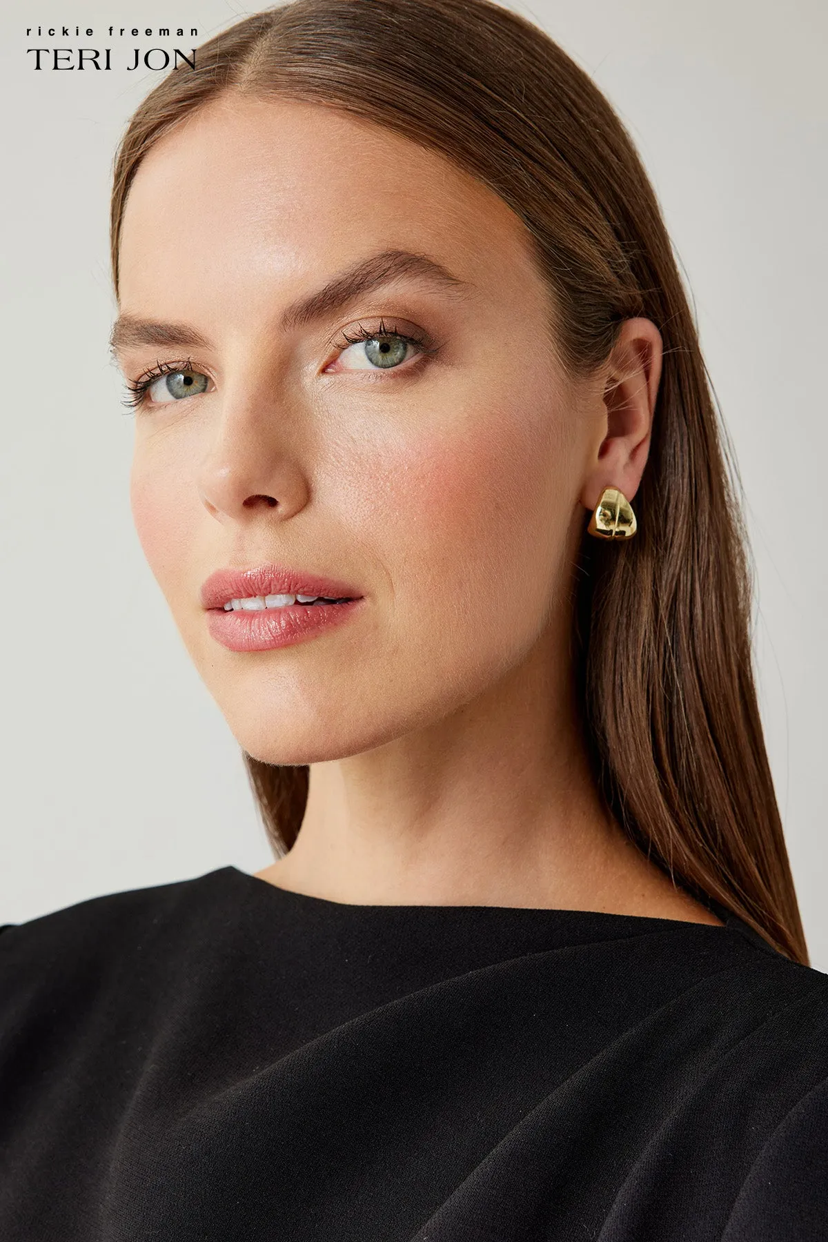 Gold Disc Drop Hoop Earrings sold by Teri Jon