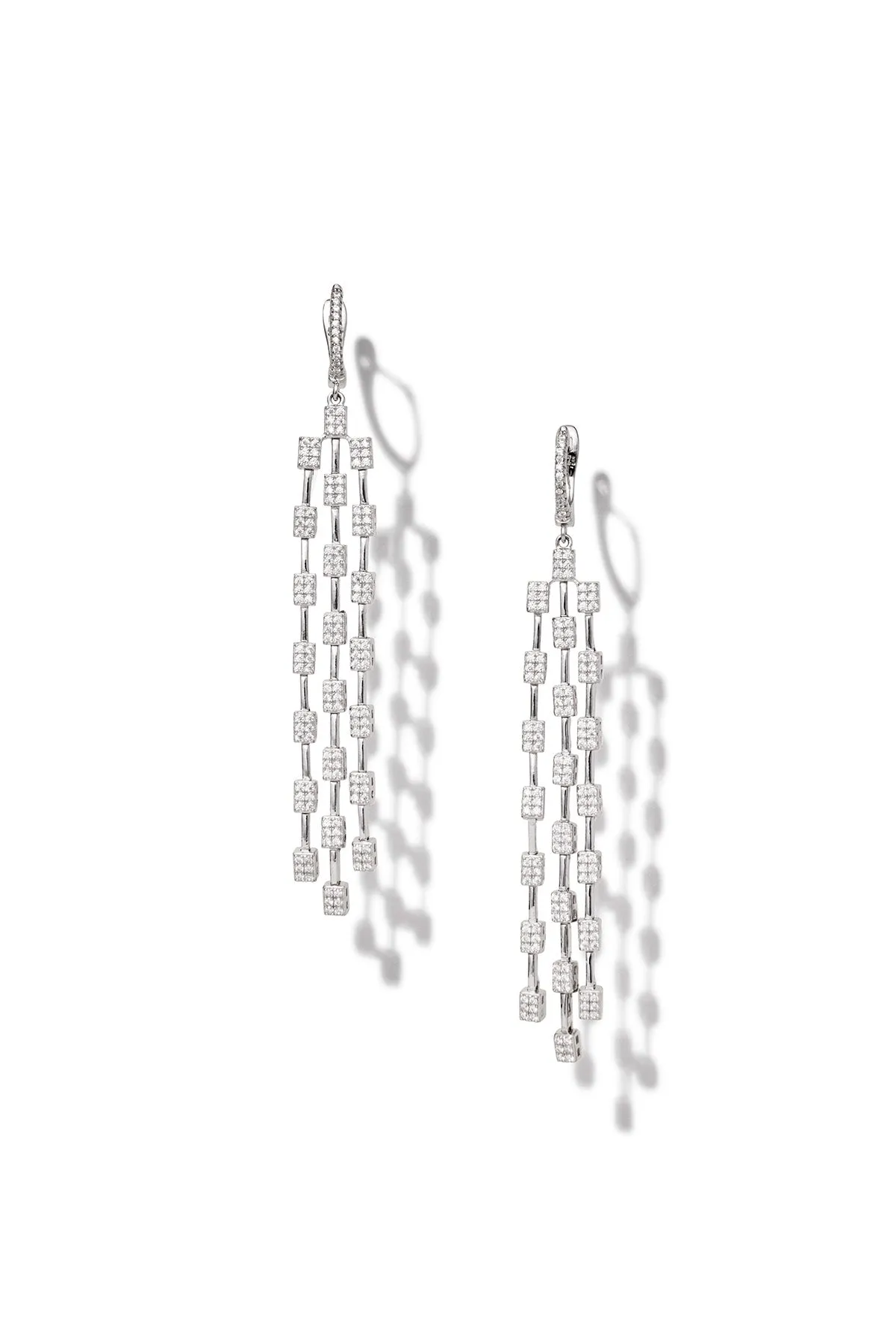 Crystal Fringe Drop Earrings sold by Teri Jon product image thumbnail 2