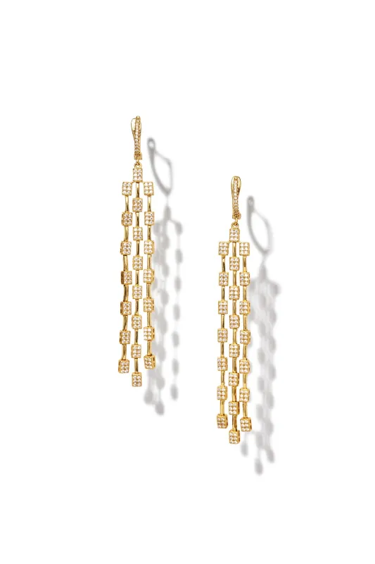 Crystal Fringe Drop Earrings sold by Teri Jon